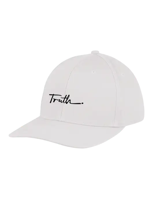 Premium Modern Structured Twill White Snapback Cap w/Truth Logo