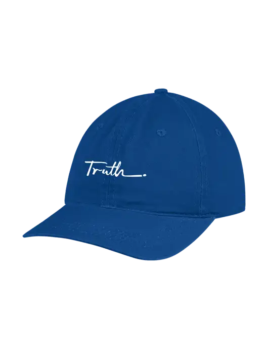 Garment Washed Unstructured Twill Royal Cap w/Truth Logo