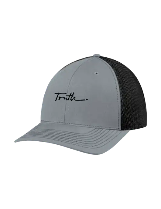 Richardson Adjustable Snapback Original 112 Trucker Cap Heather Grey w/Black Mesh w/Truth Logo