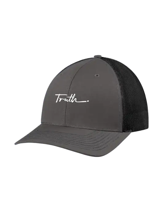 Richardson Adjustable Snapback Original 112 Trucker Cap Dark Grey w/Black Mesh w/Truth Logo