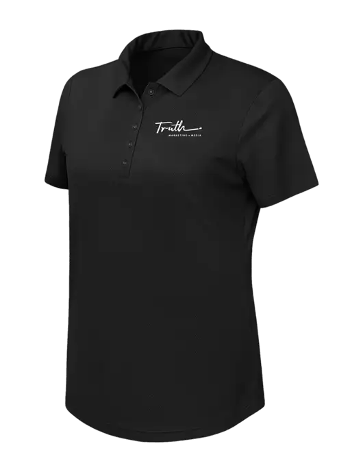Callaway Womens Birdseye Black Polo w/Truth Logo