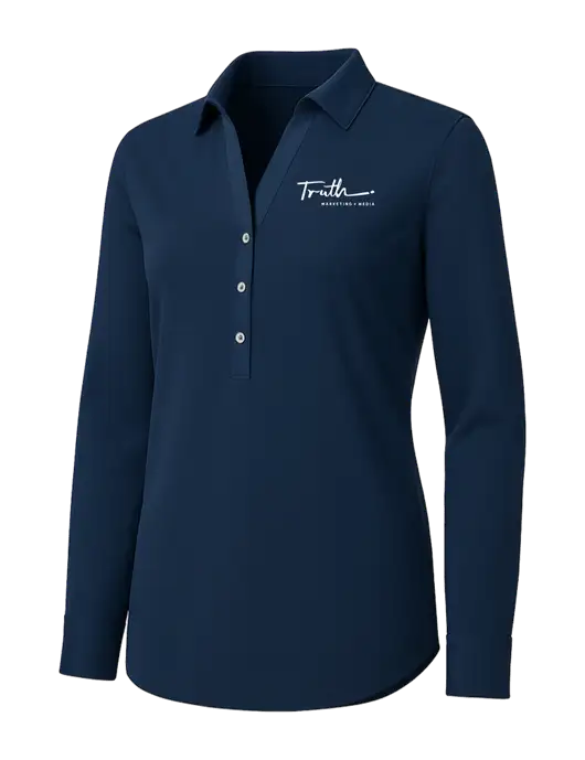 Womens Navy City Stretch Shirt w/Truth Logo