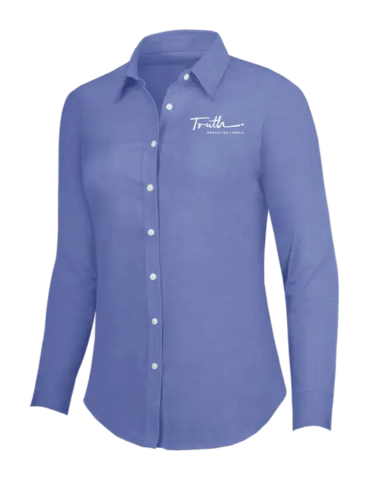 Navy Womens SuperPro Oxford Shirt w/Truth Logo