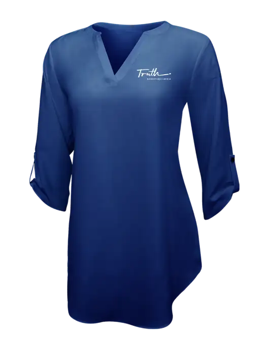 Dark Royal Womens 3/4 Sleeve Tunic Blouse w/Truth Logo