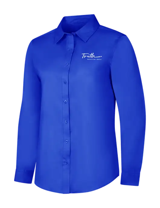 Womens Long Sleeve Dark Royal Superpro React Twill Shirt w/Truth Logo