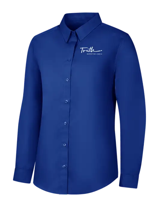 Womens Royal Long Sleeve Carefree Poplin Shirt w/Truth Logo