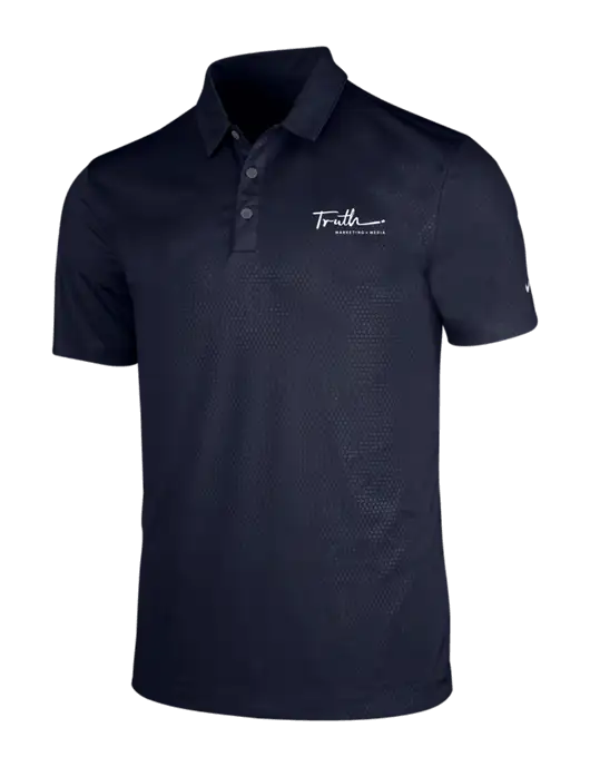 NIKE Dark Navy Dri-Fit Embossed Tri-Blade Polo w/Truth Logo