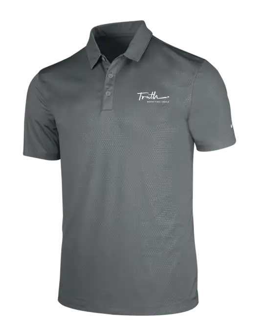 NIKE Medium Grey Dri-Fit Embossed Tri-Blade Polo w/Truth Logo