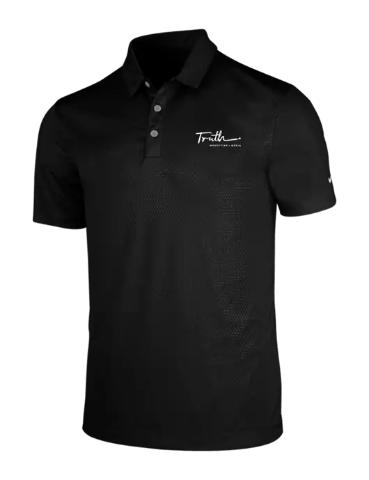 NIKE Black Dri-Fit Embossed Tri-Blade Polo w/Truth Logo