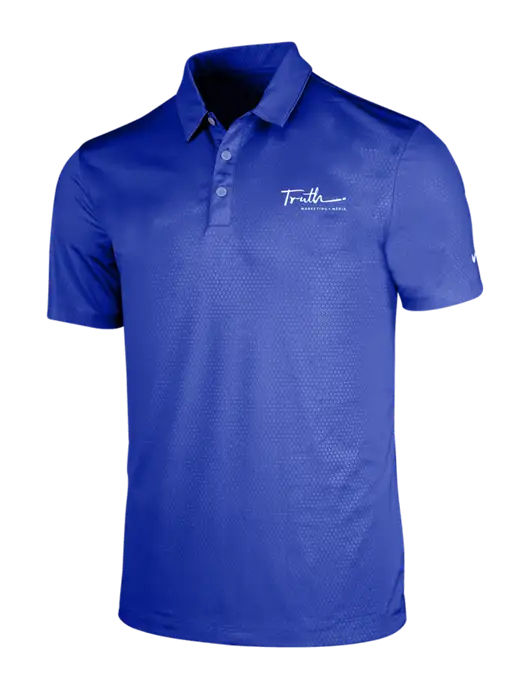 NIKE Dark Royal Dri-Fit Embossed Tri-Blade Polo w/Truth Logo