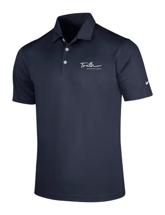 NIKE Dark Navy Dri-Fit Vertical Mesh Polo w/Truth Logo