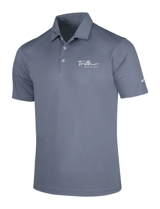 NIKE Medium Grey Dri-Fit Vertical Mesh Polo w/Truth Logo