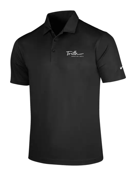 NIKE Black Dri-Fit Vertical Mesh Polo w/Truth Logo