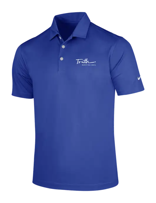 NIKE Dark Royal Dri-Fit Vertical Mesh Polo w/Truth Logo