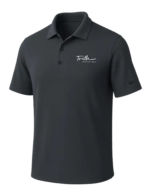 NIKE Dark Grey Dri-Fit Micro Pique Polo w/Truth Logo