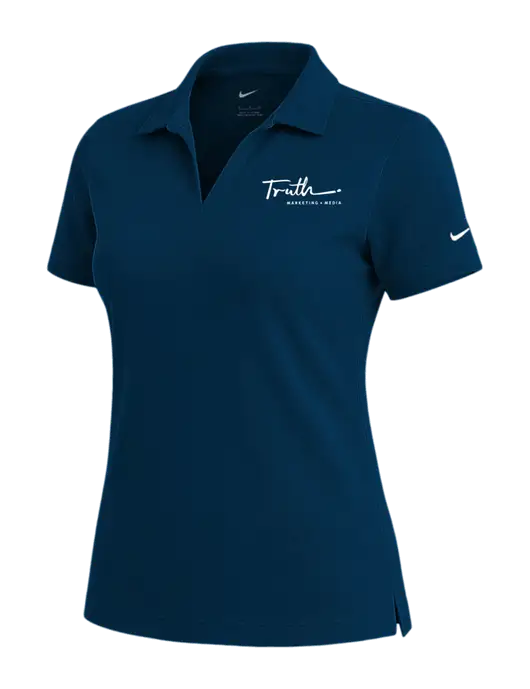 NIKE Navy Womens Dri-Fit Micro Pique Polo w/Truth Logo