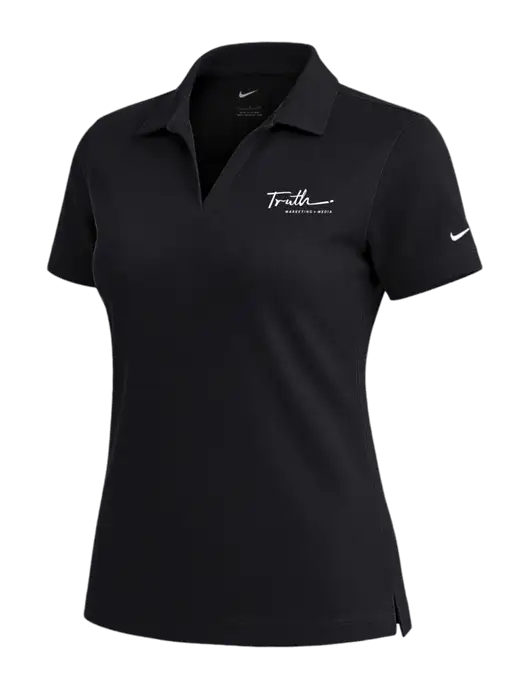 NIKE Black Womens Dri-Fit Micro Pique Polo w/Truth Logo