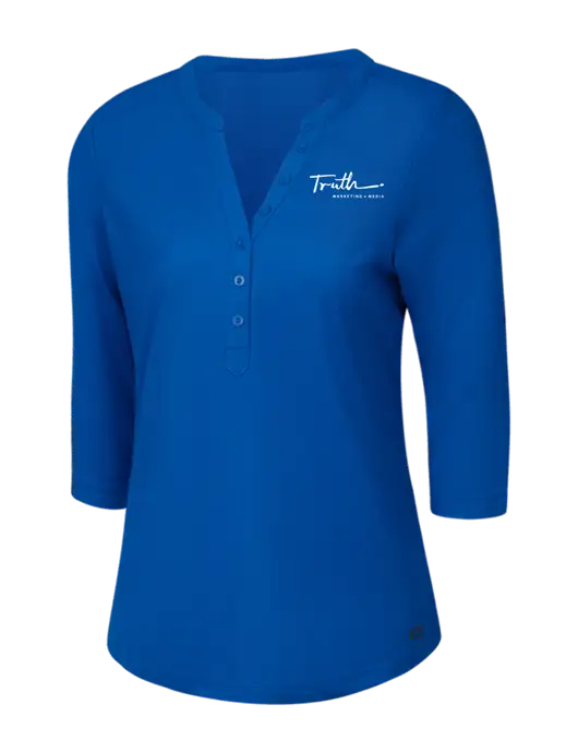 OGIO Royal Blue Jewel Henley w/Truth Logo