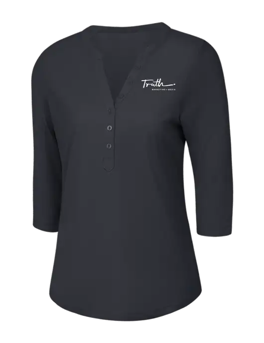 OGIO Charcoal Grey Jewel Henley w/Truth Logo