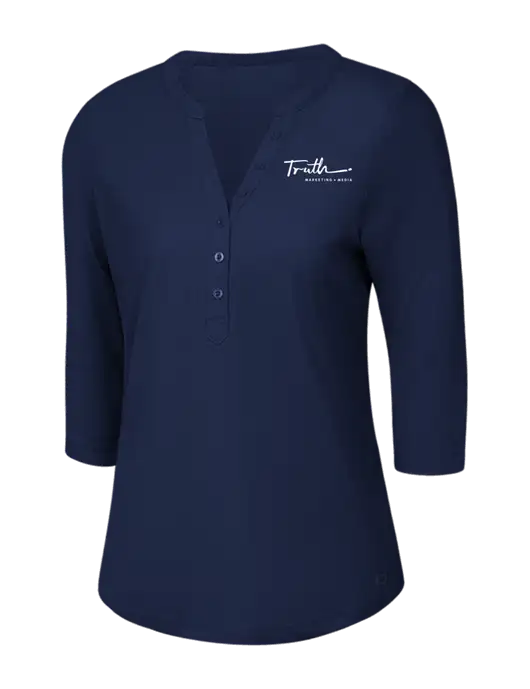 OGIO Navy Jewel Henley w/Truth Logo