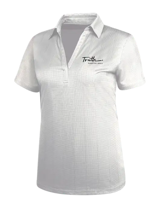 White Womens Performance Fine Jacquard Polo w/Truth Logo