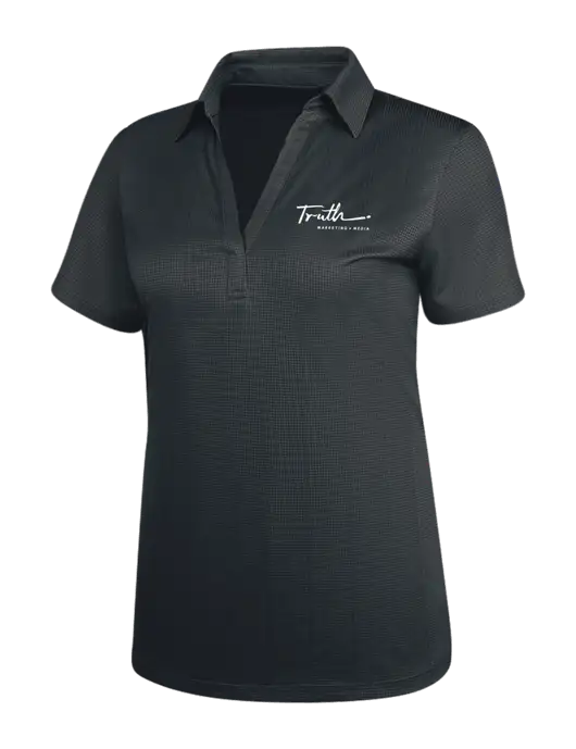 Dark Grey Womens Performance Fine Jacquard Polo w/Truth Logo