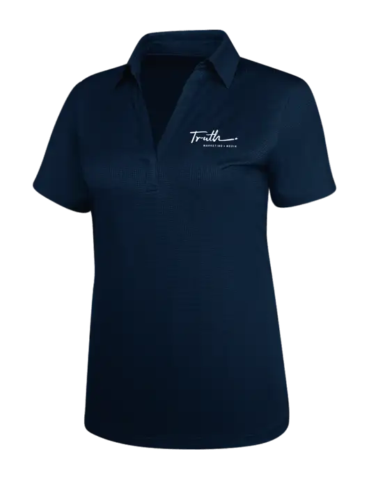 Navy Womens Performance Fine Jacquard Polo w/Truth Logo