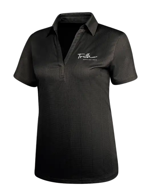 Black Womens Performance Fine Jacquard Polo w/Truth Logo