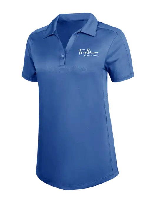 Womens Dark Royal Blue Diamond Jacquard Polo w/Truth Logo