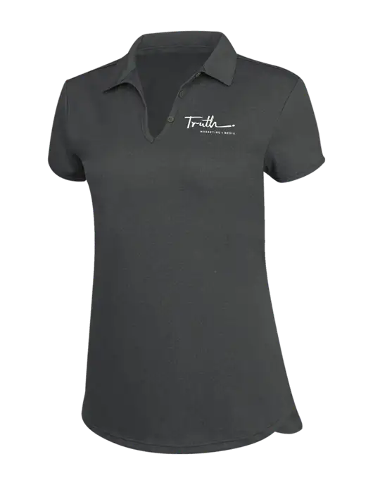 Womens Charcoal Trace Heather Polo w/Truth Logo