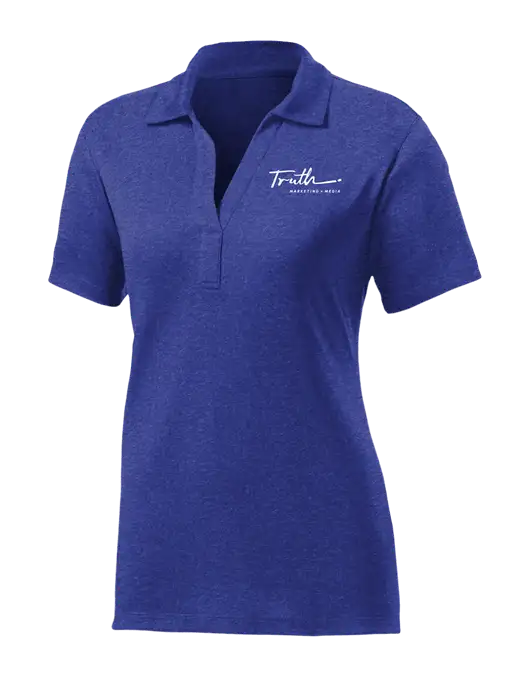 Womens Dark Royal Heather Contender Polo w/Truth Logo