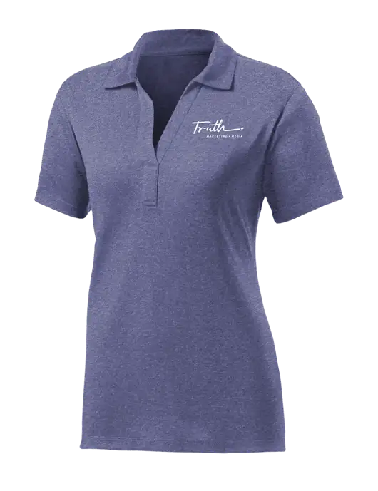 Womens Navy Heather Contender Polo w/Truth Logo