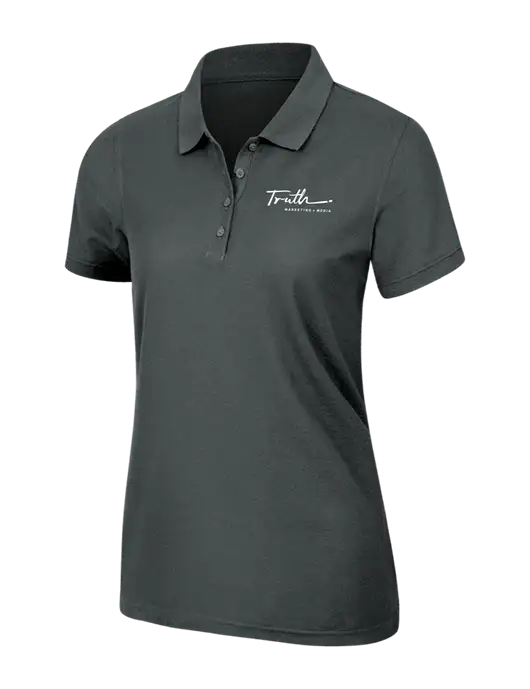 Dark Grey Womens Core Classic Pique Polo w/Truth Logo