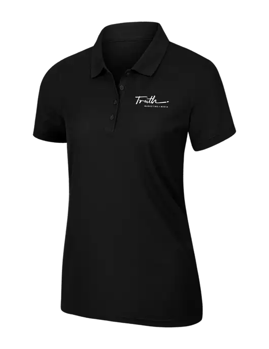 Womens Black Core Classic Pique Polo w/Truth Logo