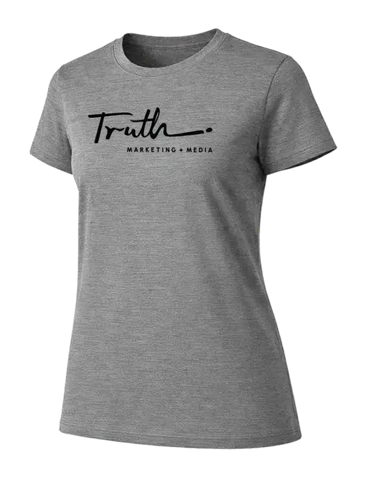 Womens Ring Spun Light Grey Heather 4.5 oz T-Shirt w/Truth Logo