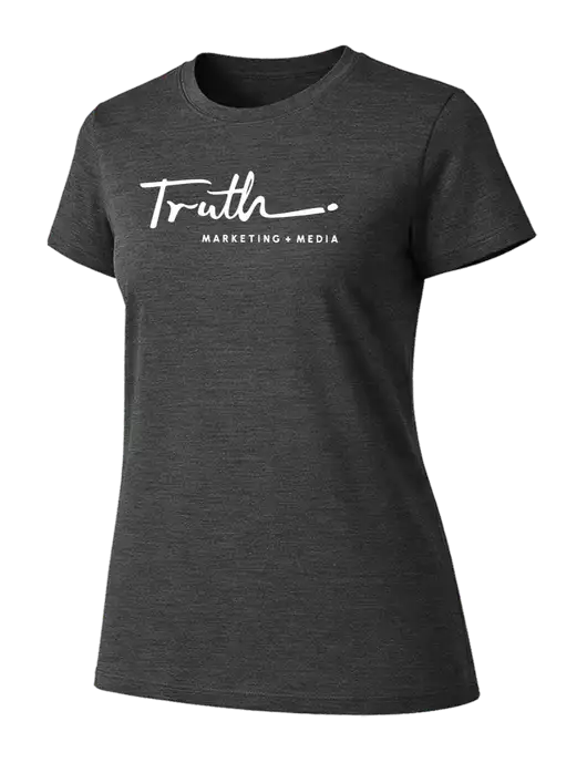 Womens Ring Spun Dark Heather Grey 4.5 oz T-Shirt w/Truth Logo