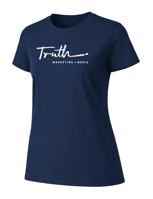 Womens Ring Spun Navy 4.5 oz T-Shirt w/Truth Logo