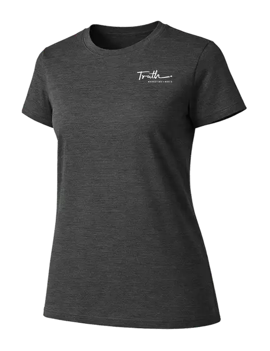 Womens Ring Spun Dark Heather Grey 4.5 oz T-Shirt w/Truth Logo