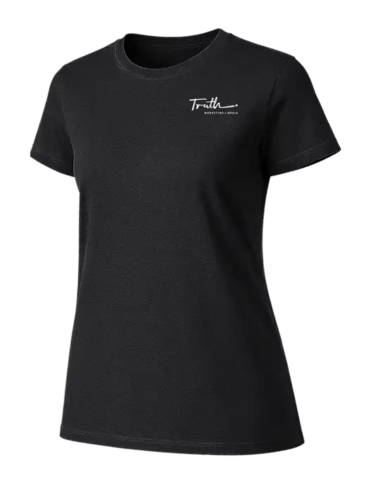 Womens Ring Spun Jet Black 4.5 oz T-Shirt w/Truth Logo