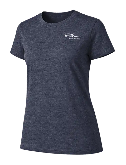 Womens Ring Spun Heather Navy 4.5 oz T-Shirt w/Truth Logo