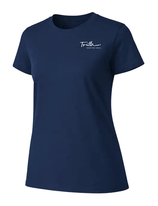 Womens Ring Spun Navy 4.5 oz T-Shirt w/Truth Logo