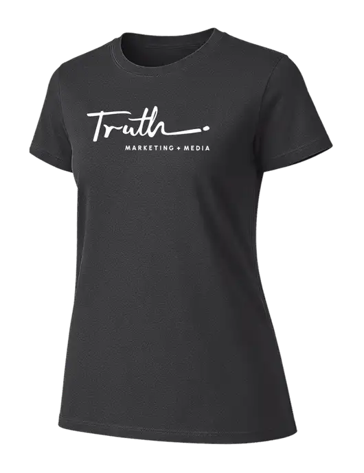 Womens Ring Spun Charcoal 4.5 oz T-Shirt w/Truth Logo