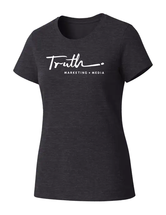Womens Seriously Soft Heathered Charcoal T-Shirt w/Truth Logo