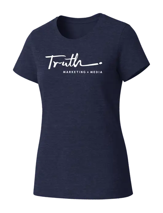 Womens Seriously Soft Heathered Navy T-Shirt w/Truth Logo