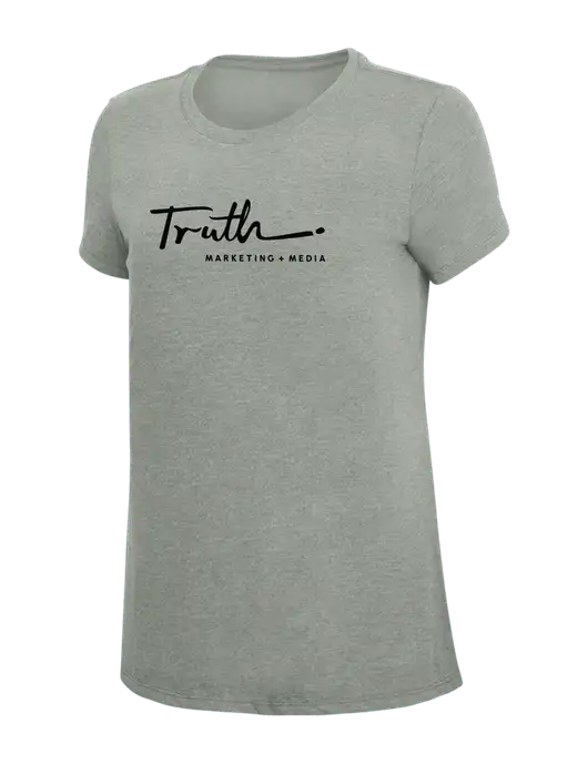 Womens Simply Soft Grey Frost 4.5oz  Poly/Combed Ring Spun Cotton T-Shirt w/Truth Logo