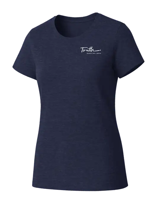 Womens Seriously Soft Heathered Navy T-Shirt w/Truth Logo