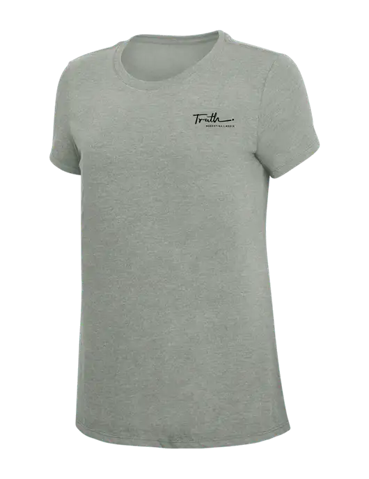 Womens Simply Soft Grey Frost 4.5oz  Poly/Combed Ring Spun Cotton T-Shirt w/Truth Logo