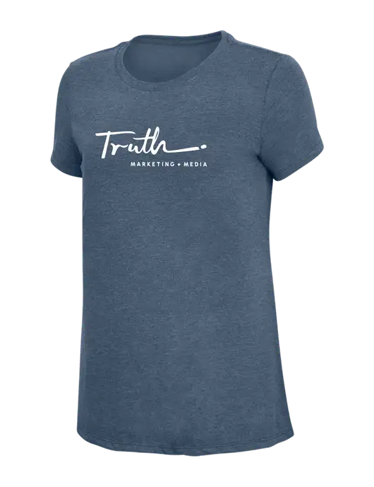Womens Simply Soft Navy Frost 4.5oz  Poly/Combed Ring Spun Cotton T-Shirt w/Truth Logo