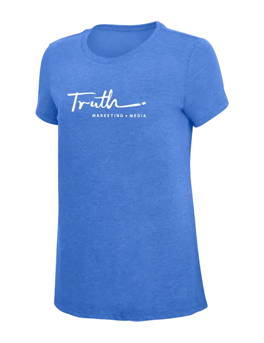 Womens Simply Soft Royal Frost 4.5oz  Poly/Combed Ring Spun Cotton T-Shirt w/Truth Logo