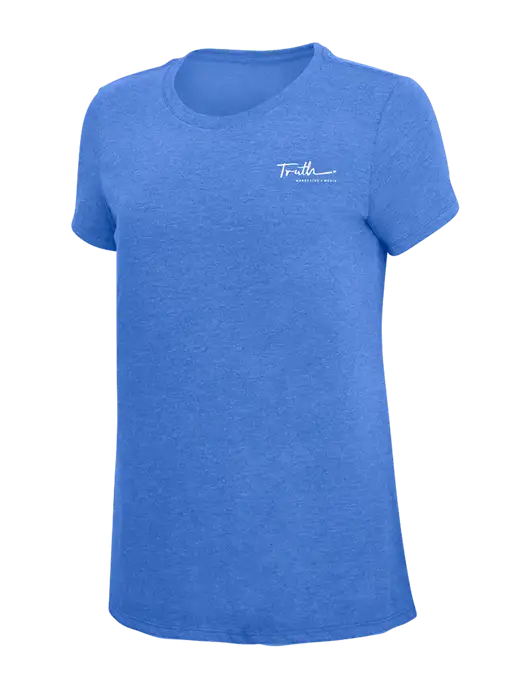 Womens Simply Soft Royal Frost 4.5oz  Poly/Combed Ring Spun Cotton T-Shirt w/Truth Logo